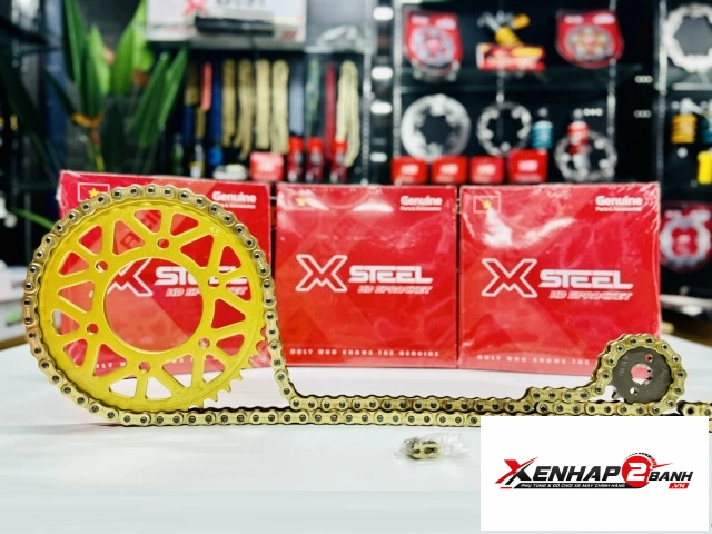 Bộ nhông sên dĩa x1r cho exciter 150 122l vàng - 2