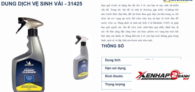 Chai vệ sinh đa năng michelin 31425 fabric cleaner dành cho ô tô - 3