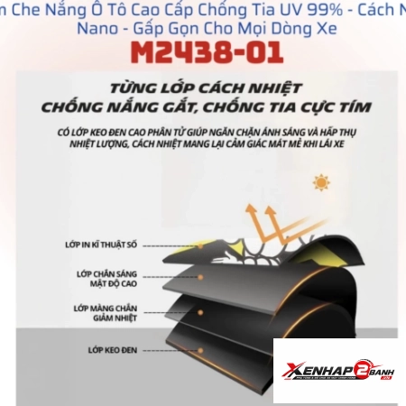 Bộ che nắng xe Ô tô Michelin M2438-01(set 4 cái)