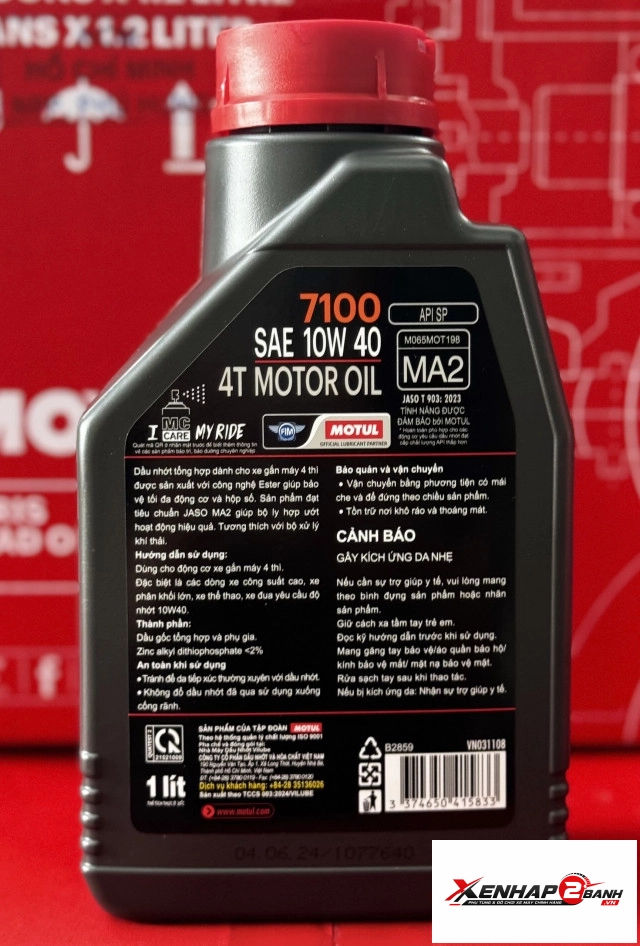Nhớt motul 7100 10w40 4t 1l - 2