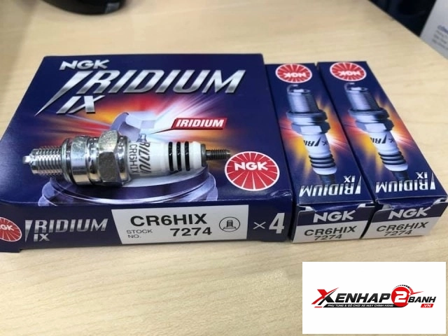 Bugi ngk iridium cr6hix chân ngắn dành cho wave dream axelo - 1