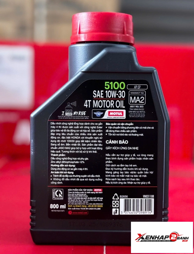 Nhớt motul 5100 4t 10w30 08l - 2