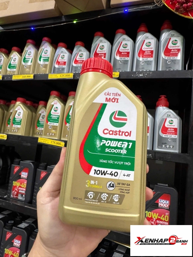 Nhớt castrol power 1 scooter 10w40 08l dành cho xe tay ga - 1