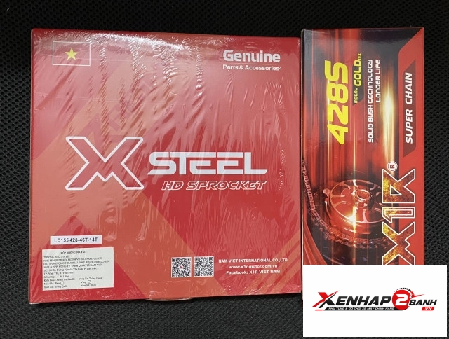 Bộ nhông sên dĩa x1r cho exciter 155 132l vàng - 1