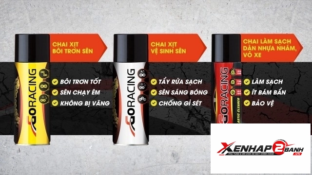 Chai xịt bôi trơn sên goracing - 6