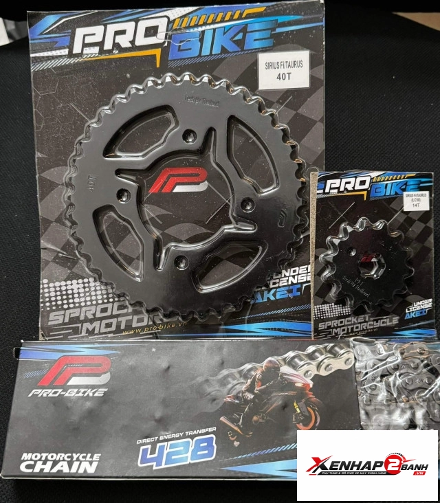 Bộ nhông sên dĩa pro-bike cho sirius fi 14t - 40t- sên 428 - 1