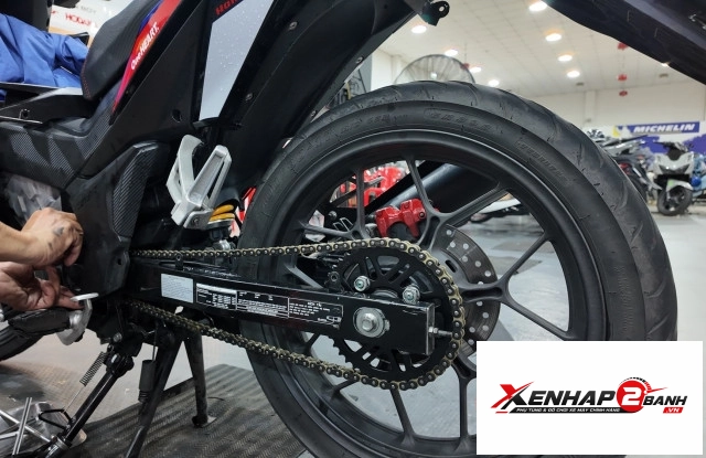 Bộ nhông sên dĩa pro-bike tán đúc vàng đen cho winner 44t 428hs - 6