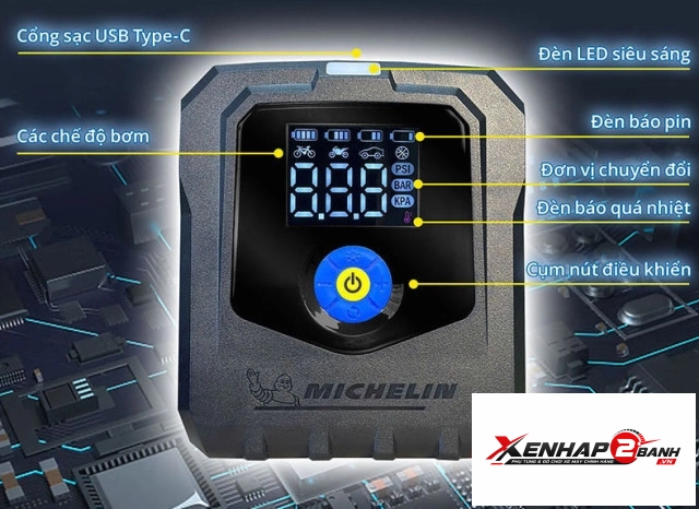 Máy bơm lốp michelin m2567 không dây chính hãng - 3