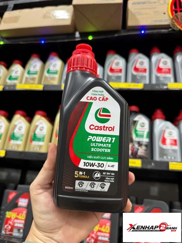 Nhớt castrol power 1 ultimate scooter 10w30 08l dành cho xe ga honda - 1