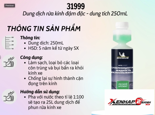 Chai rửa kính chắn gió xe ô tô siêu đậm đặc michelin-w31999 - 2