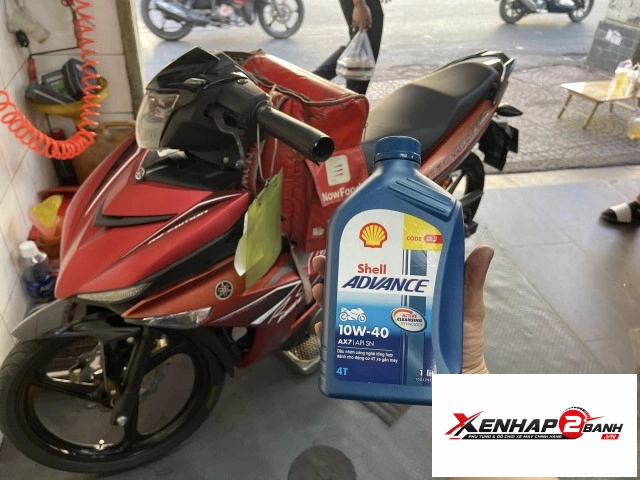 Nhớt shell advance 4t ax7 10w40 synthetic based 1l - 3