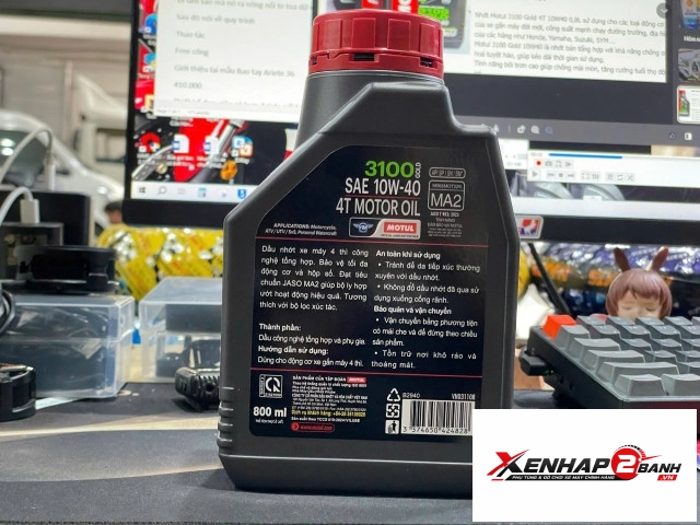 Nhớt motul 3100 gold 4t 10w40 08l - 2
