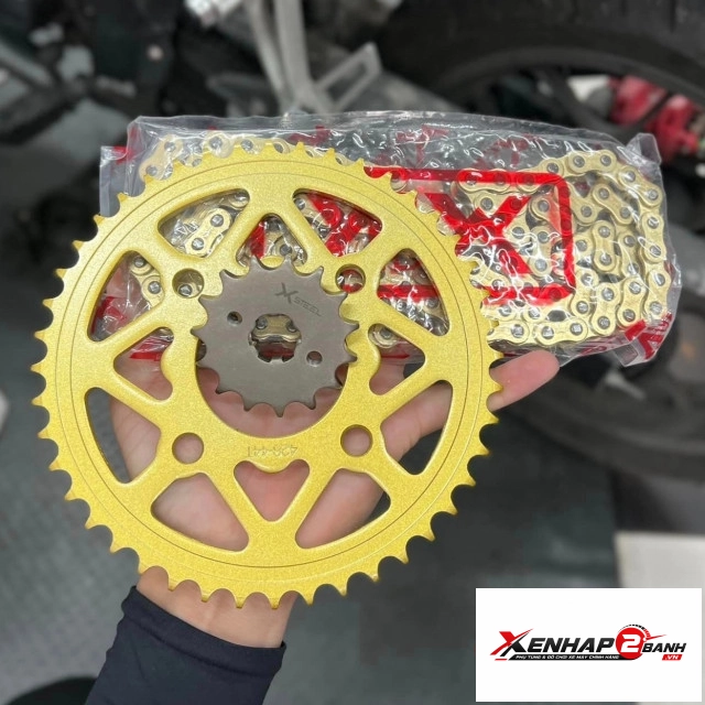 Bộ nhông sên dĩa x1r cho winner 122l vàng - 4