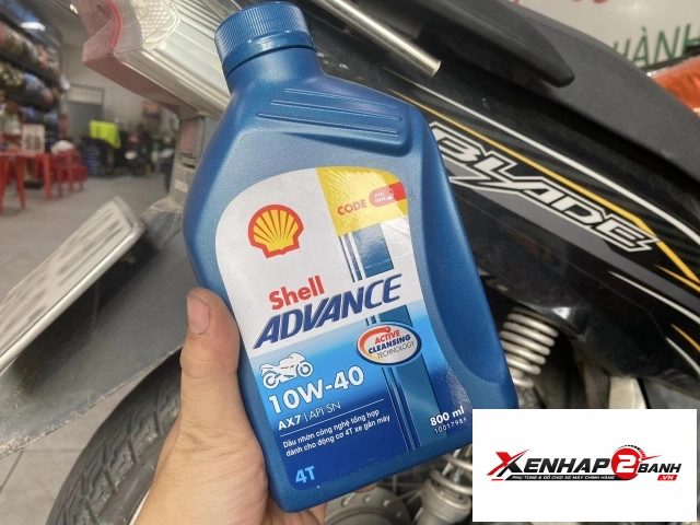 Nhớt shell advance 4t ax7 10w40 synthetic based 08l - 1