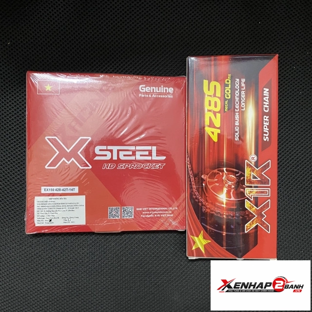 Bộ nhông sên dĩa x1r cho exciter 150 122l đen - 1