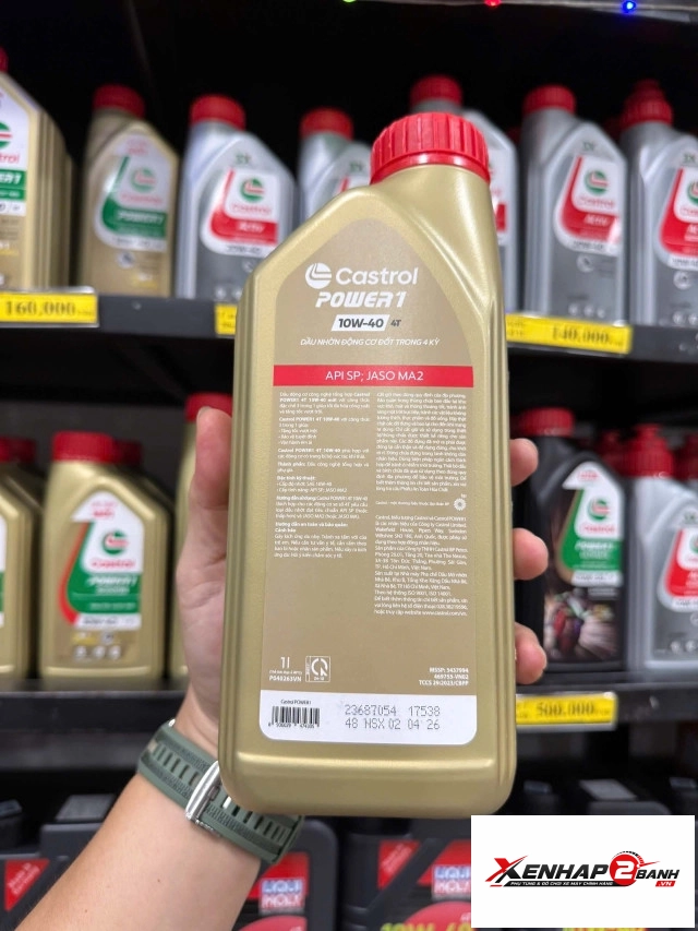 Nhớt castrol power 1 10w40 1l dành cho xe số - 2