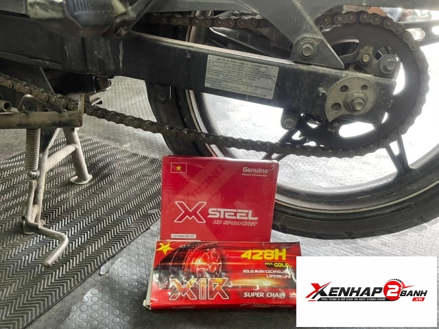 Bộ nhông sên dĩa x1r cho exciter 135 114l vàng - crom - 5
