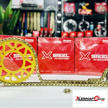 Bộ nhông sên dĩa X1R cho Exciter 150 (122L, Vàng)