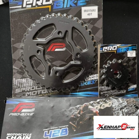 Bộ nhông sên dĩa Pro-Bike cho Sirius Fi 14T – 40T- Sên 428