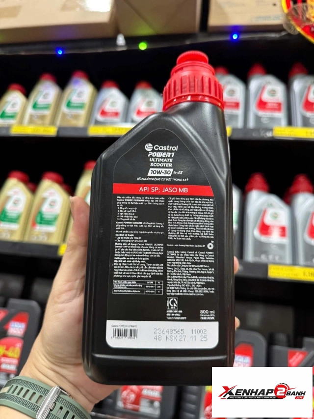 Nhớt castrol power 1 ultimate scooter 10w30 08l dành cho xe ga honda - 2