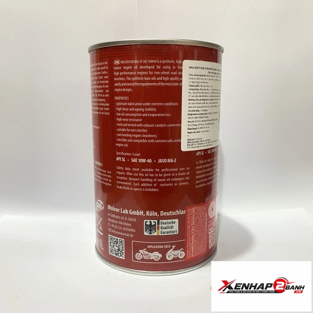 Nhớt wolver racing synthetic 10w40 1l - 2