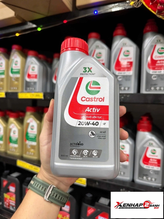 Nhớt castrol activ 20w40 08l dành cho xe số - 1