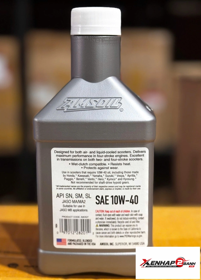 Nhớt amsoil 10w40 scooter 4 stroke 946ml - 2