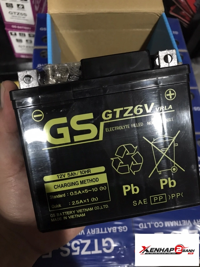 Bình ắc quy gs gtz6v - 2