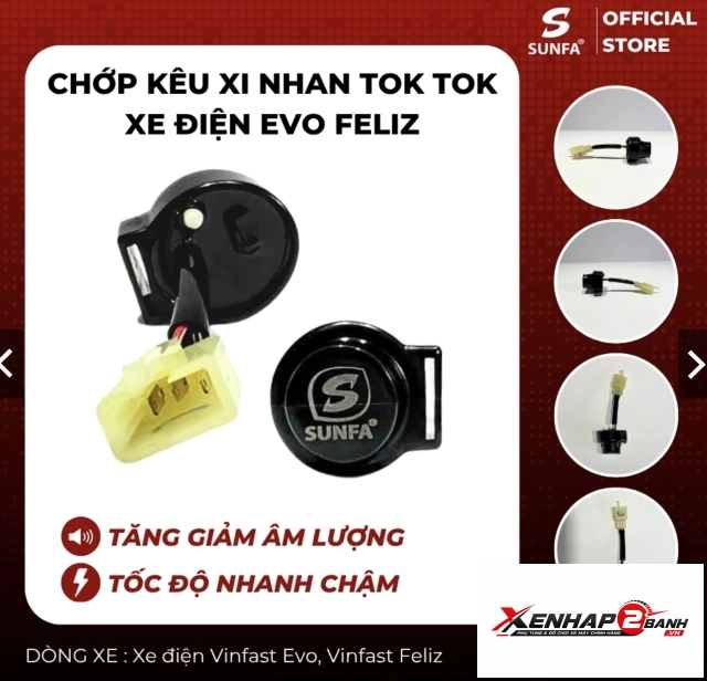 Cục chớp xinhan kêu tok tok sunfa cho xe điện vinfast feliz evo - 1