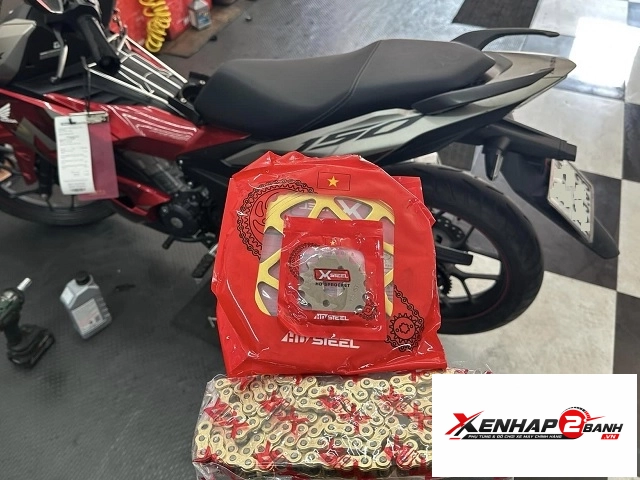 Bộ nhông sên dĩa x1r cho winner 122l vàng - 3