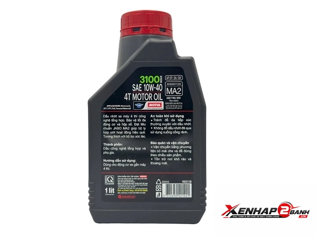 Nhớt motul 3100 gold 4t 10w40 1l - 2