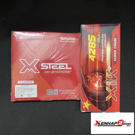 Bộ nhông sên dĩa X1R cho Exciter 150 (122L, Đen)