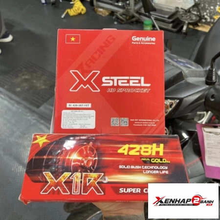 Bộ nhông sên dĩa X1R cho Sirius (114L, Vàng)