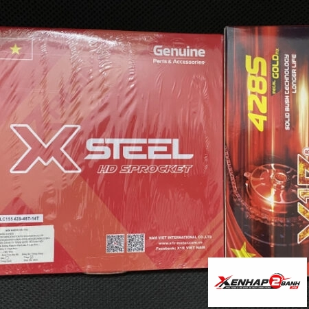 Bộ nhông sên dĩa X1R cho Exciter 155 (132L, Vàng)