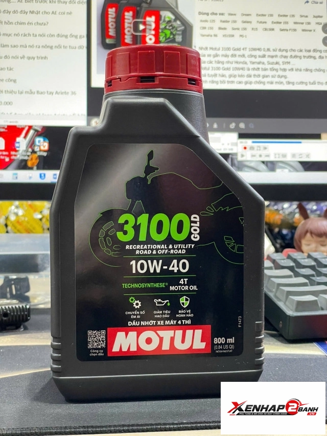 Nhớt motul 3100 gold 4t 10w40 08l - 1