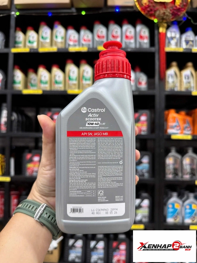 Nhớt castrol activ scooter 10w40 08l dành cho xe tay ga - 2