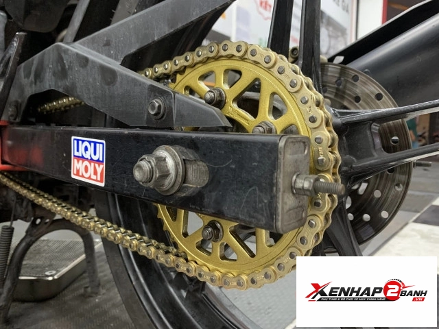 Bộ nhông sên dĩa x1r cho exciter 150 122l vàng - 3