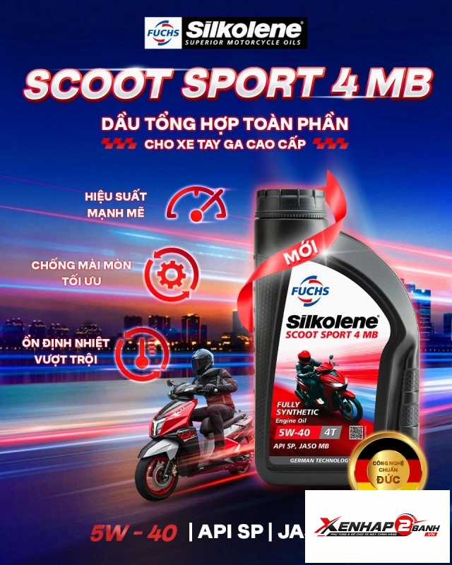 Nhớt fuchs silkolene scoot sport 4 5w40 08l - 1