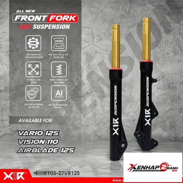 Phuộc trước x1r ty vàng chính hãng cho vario - 1
