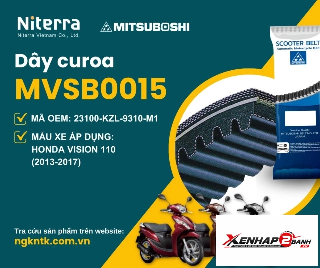Dây curoa mitsuboshi cho vision 110 mvsb0015 - 1