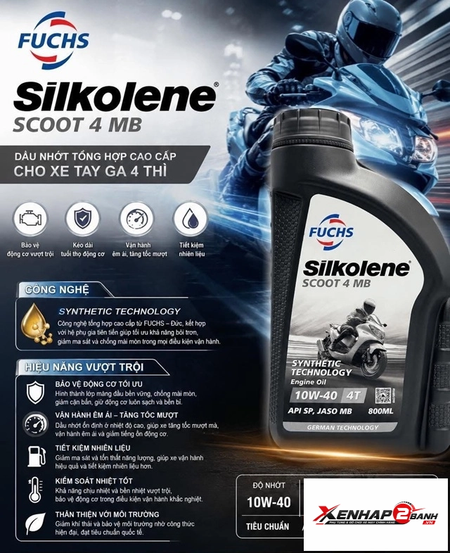 nhớt fuchs silkolene scoot 4 mb 10w40 08l - 3